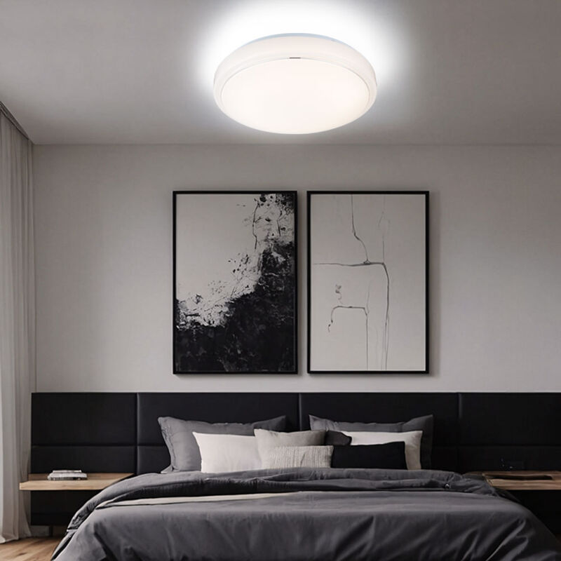 foto del prodotto plafoniera plafoniera soggiorno lampada soggiorno luce corridoio, 3 livelli di luminosit , bianco opale, led 15w 1000lm bianco caldo, dxh 33x10cm