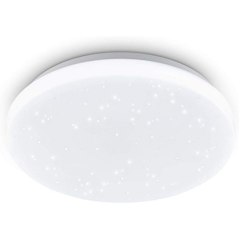foto del prodotto plafoniera pogliola s, diametro 26 cm, lampada da parete a effetto cristallo in acciaio e plastica bianca, lampada da soggiorno, cucina, ufficio,