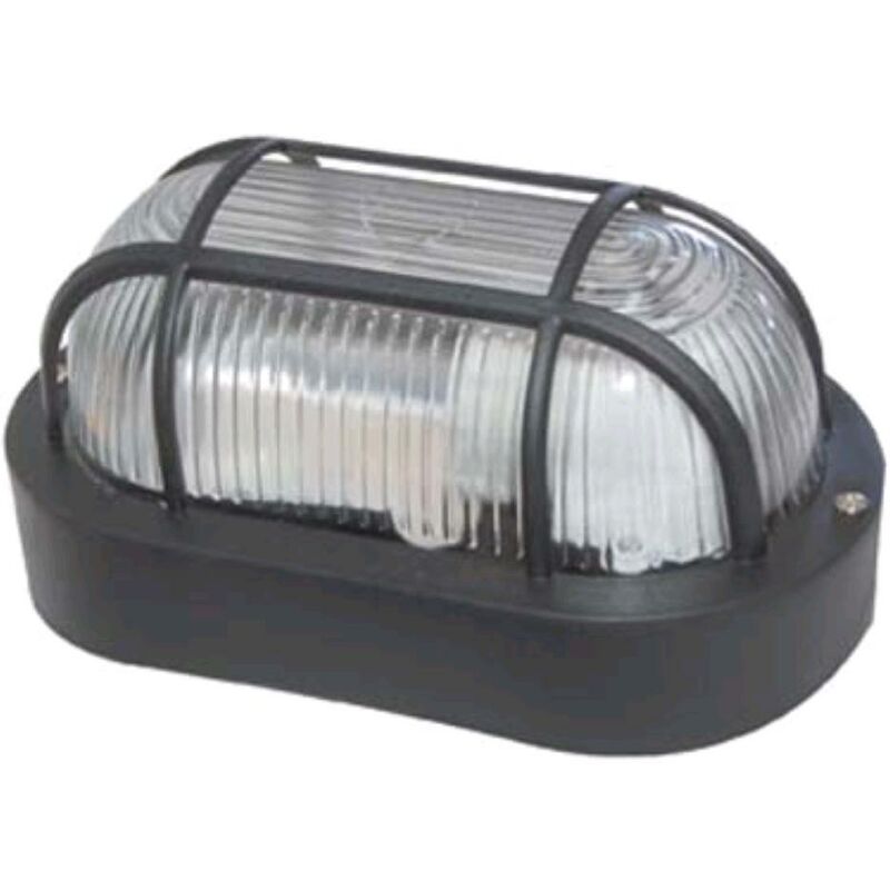 foto del prodotto plafoniera ppl griglia ovale nero volt 230 watt max 60 e27 cm 21x12 h.cm 9,5 1 pz