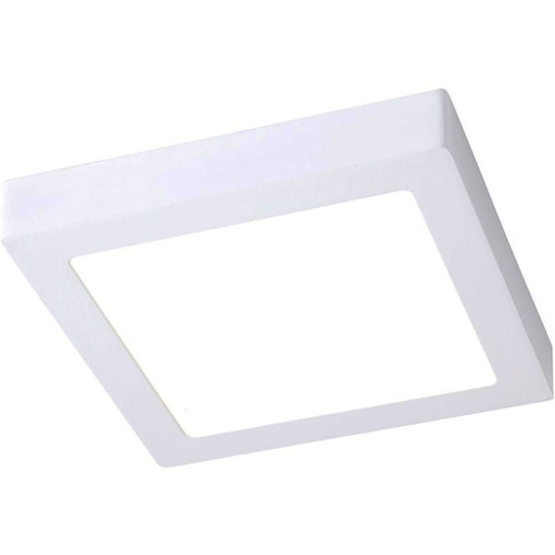 foto del prodotto plafoniera quadrata a led montaggio esterno 6 watt luce calda 3000k driver incluso in alluminio da soffitto