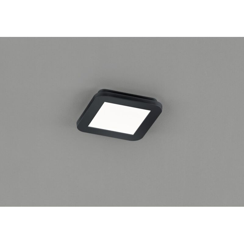 foto del prodotto plafoniera quadrata camillus led dimmerabile nero ip44 17x17 cm trio lighting
