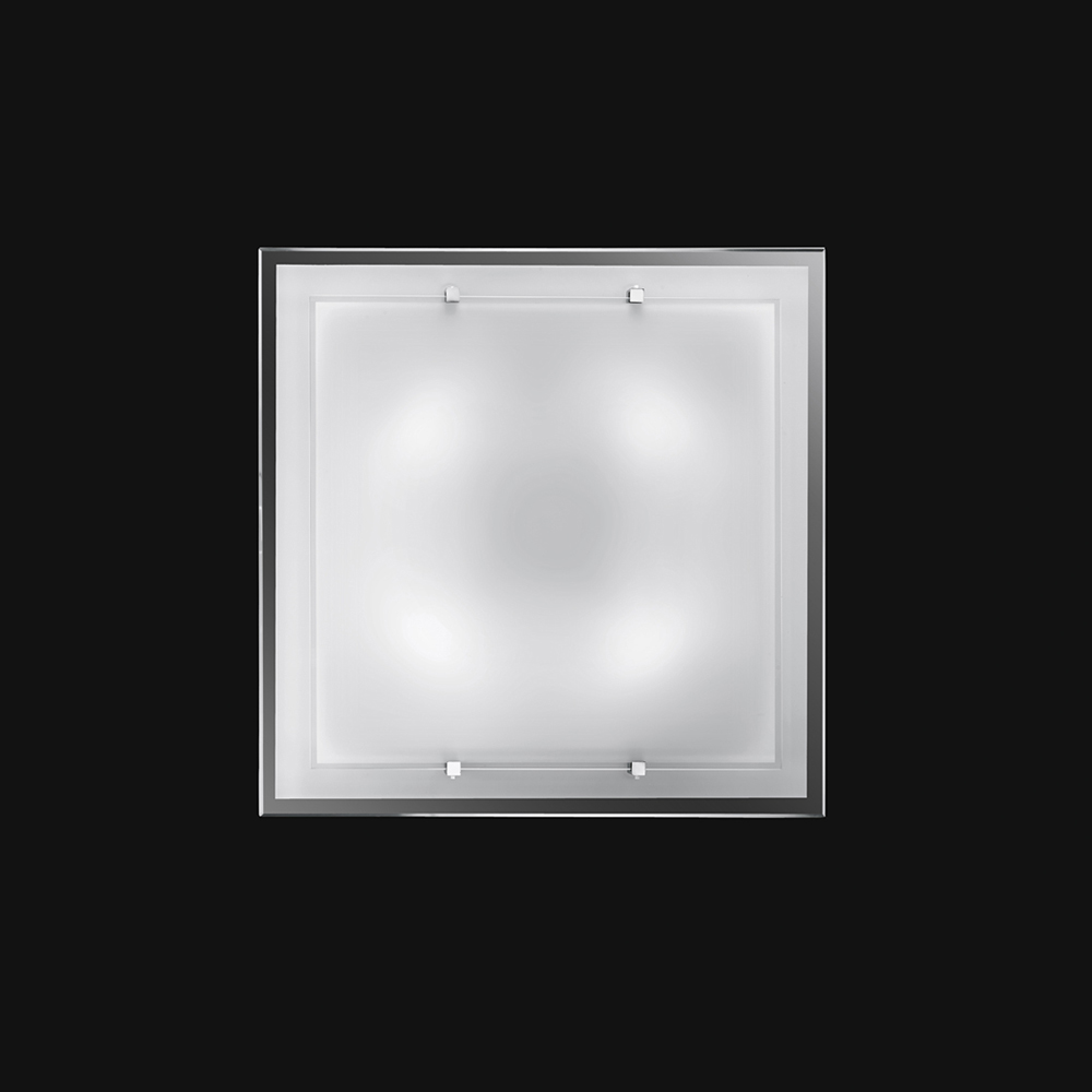 foto del prodotto plafoniera quadrata contemporanea frame vetro bianco 4 luci e27