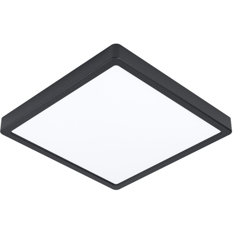 foto del prodotto plafoniera quadrata esterno argolis 2 acciaio nero policarbonato bianco led