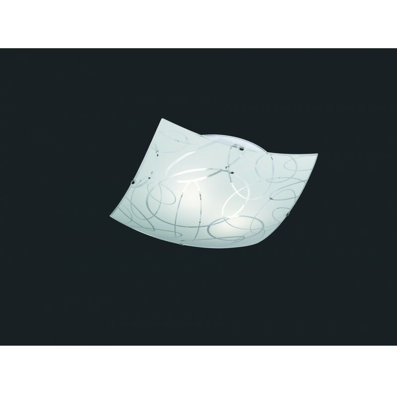 foto del prodotto plafoniera quadrata spirelli 2xe27 vetro con cerchi decorativi 40x40 cm trio lighting
