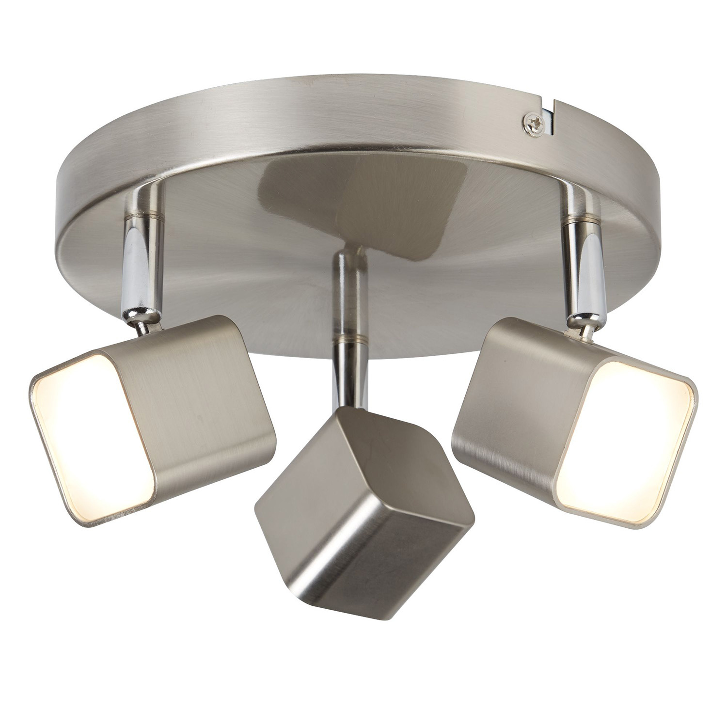 foto del prodotto plafoniera quadruplo acciaio argento policarbonato cromo led 12w 3000k