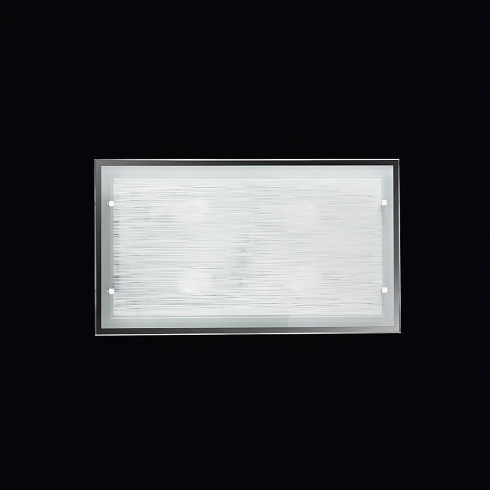 foto del prodotto plafoniera rettangolare contemporanea frame vetro bianco satinato 4 luci e27
