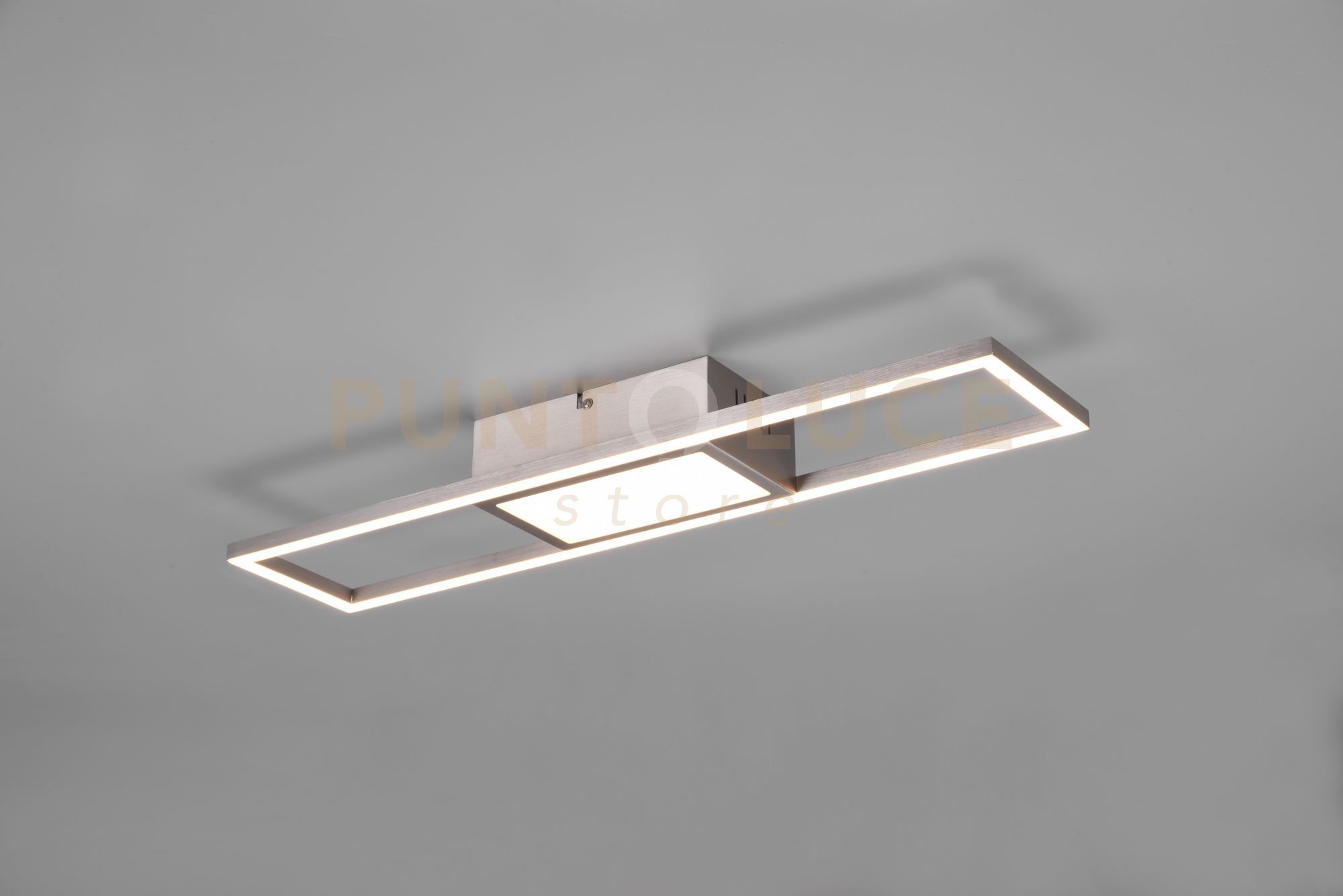 foto del prodotto plafoniera rigido led rettangolare con telecomando l.60cm acciaio r67172107