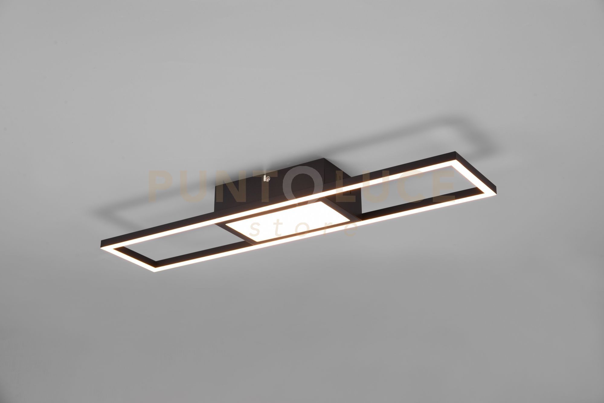foto del prodotto plafoniera rigido led rettangolare con telecomando l.60cm nera r67172132
