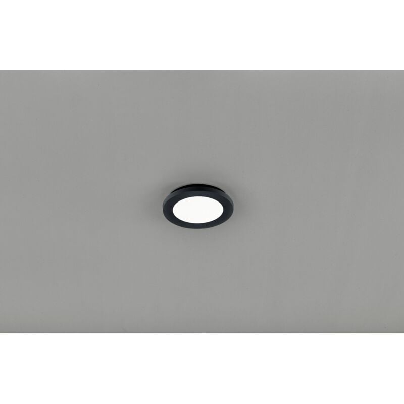 foto del prodotto plafoniera rotonda camillus led dimmerabile nero ip44 17 cm trio lighting
