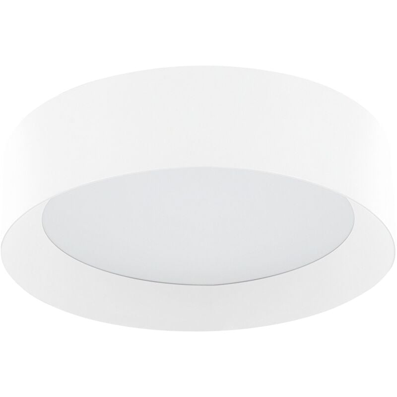 foto del prodotto plafoniera rotonda con luci led in metallo bianco stile moderno loei