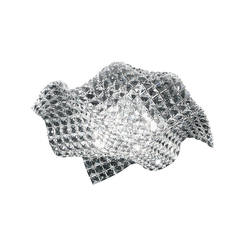 foto del prodotto plafoniera rumba in cristallo trasparente 44 cm. 