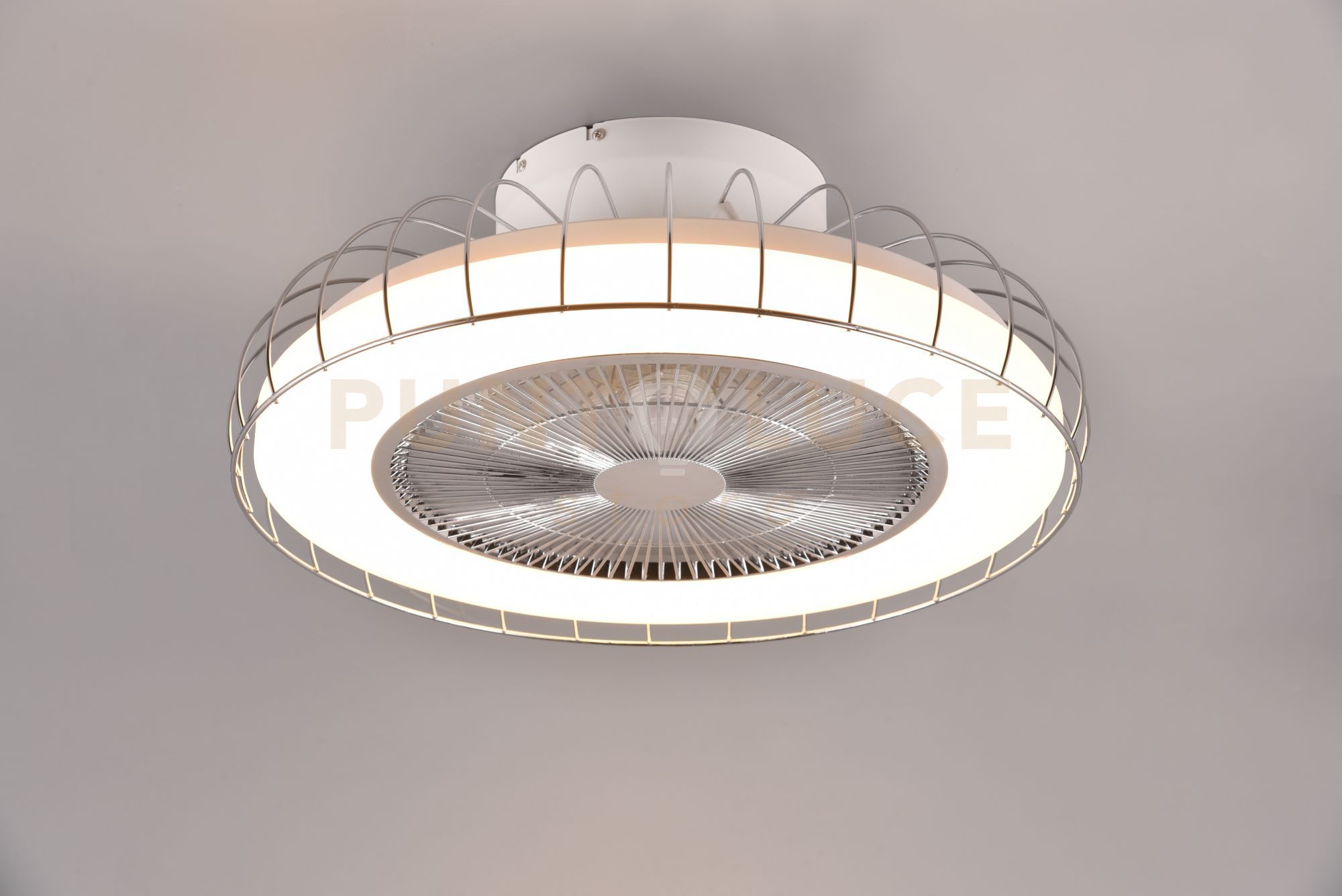 foto del prodotto plafoniera sandfjord led con gabbia metallo bianco r64122106