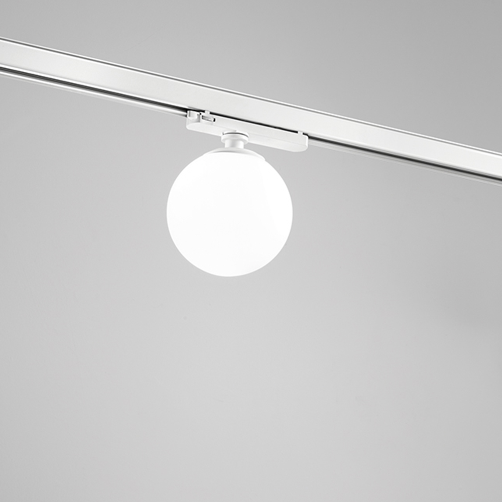 foto del prodotto plafoniera sfera per binario metallo bianco acrilico led 15w 3000k