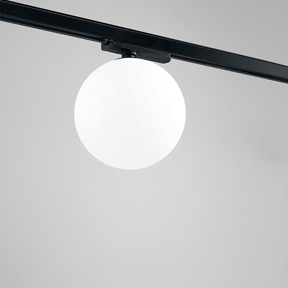 foto del prodotto plafoniera sfera per binario metallo nero acrilico led 24w 3000k
