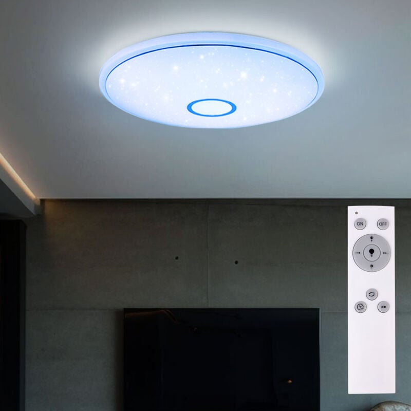 foto del prodotto plafoniera smart led dimmerabile plafoniera con controllo vocale tramite app, cambio colore, 1x 30 w 2250lm 3000 6000k, dxh 68x9 cm