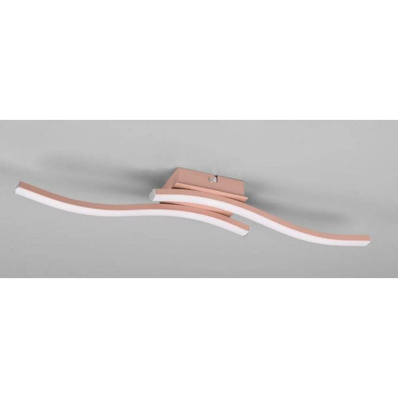 foto del prodotto plafoniera soffitto design doppia bacchetta led 4000k route oro rosa trio lighting