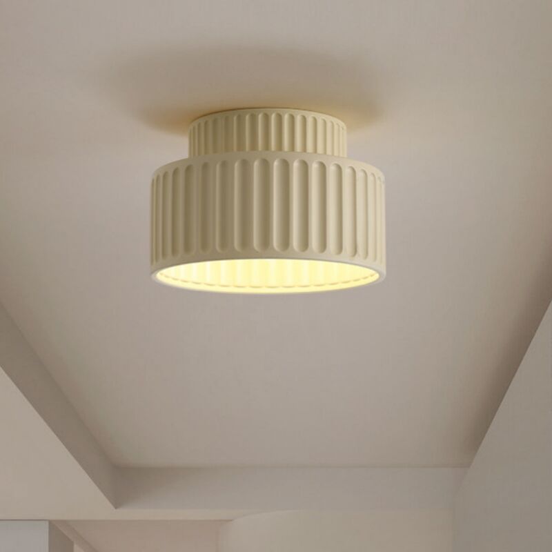foto del prodotto plafoniera soffitto moderno lampada da soffitto resina illuminazione soffitto rotondo art d eco color crema 23cm 1pcs