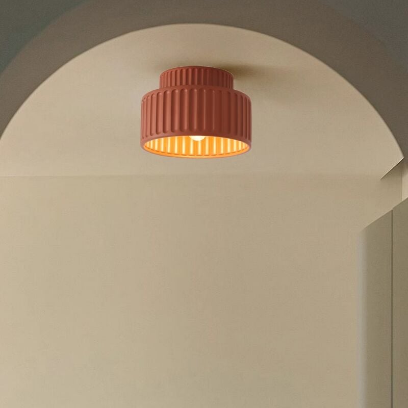 foto del prodotto plafoniera soffitto moderno lampada da soffitto resina illuminazione soffitto rotondo art d eco rosso 23cm 1pcs
