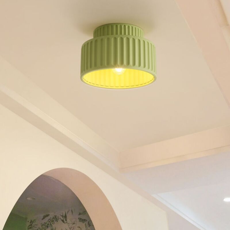foto del prodotto plafoniera soffitto moderno lampada da soffitto resina illuminazione soffitto rotondo art d eco verde 23cm 1pcs