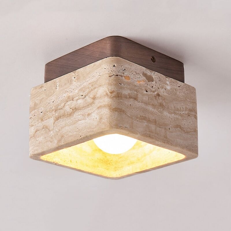 foto del prodotto plafoniera soffitto vintage e27 lampade da soffitto giallo legno luce bianco caldo per cucina bagno corridoio 1pcs