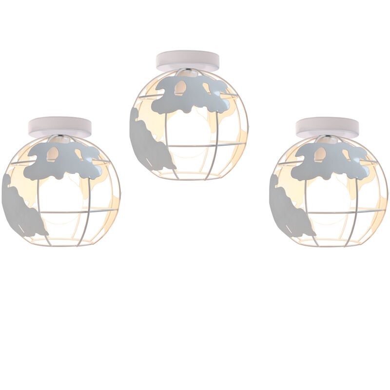 foto del prodotto plafoniera soffitto, vintage lampada da soffitto con 20cm gabbia globo, industriale stile illuminazione rotonda in metallo con e27 attacco per