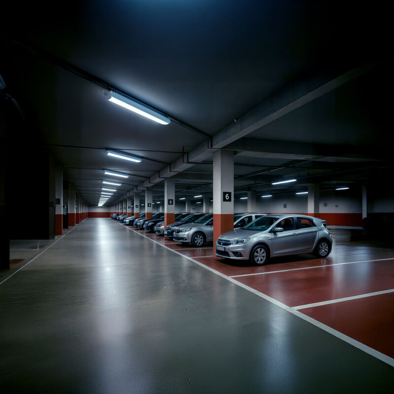 foto del prodotto plafoniera stagna led 120cm 30w con sensore di movimento radar ip65 6000k bianco freddo