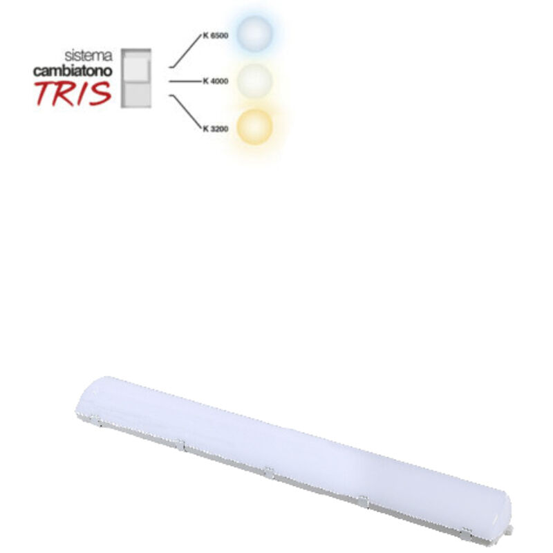 foto del prodotto plafoniera stagna led cambiatono 55w l1280x200 ip65 bnc