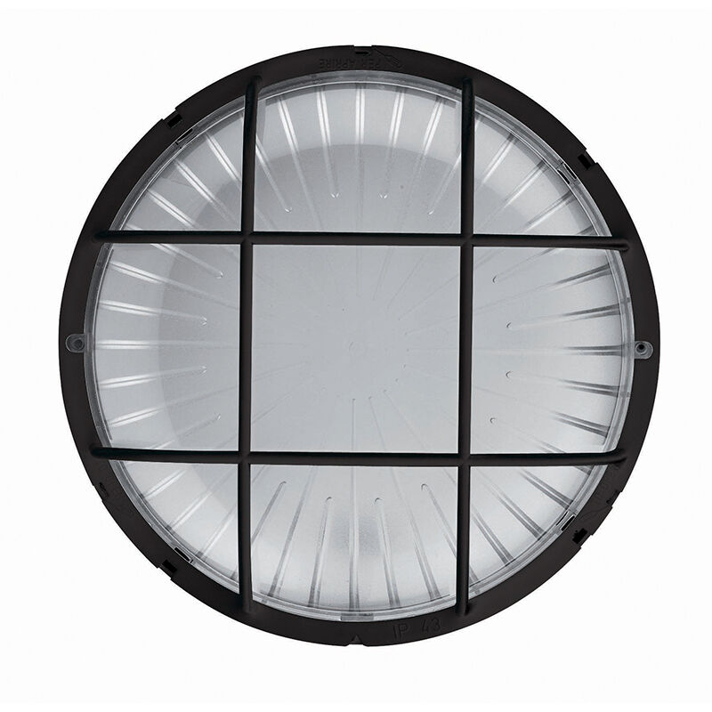 foto del prodotto plafoniera taormina, gabbia removibile, e27 1x42w, ip65, 19,1 cm, colore nero
