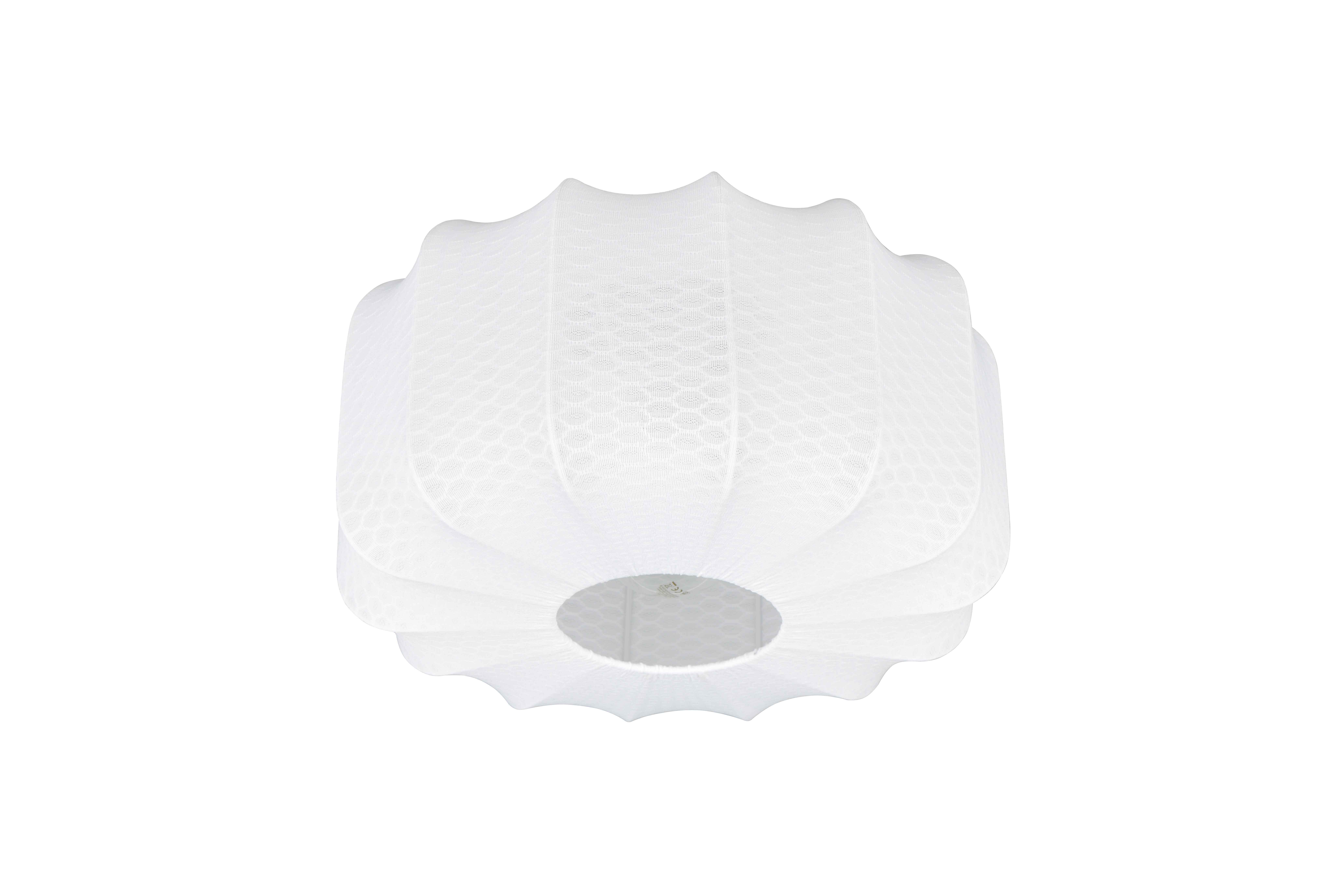foto del prodotto plafoniera, tessuto e metallo, bianco e nero, d 40 cm, madeline