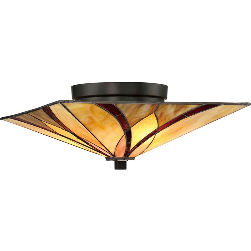 foto del prodotto plafoniera tiffany asheville metallo bronzo valiant 2 luci e27