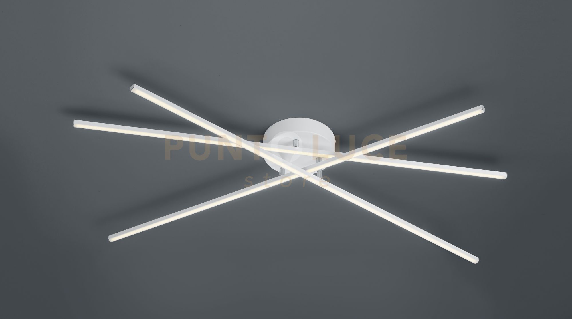 foto del prodotto plafoniera tiriac led grande 3 bacchette orientabili di metallo bianco opaco con regolazione 671610331