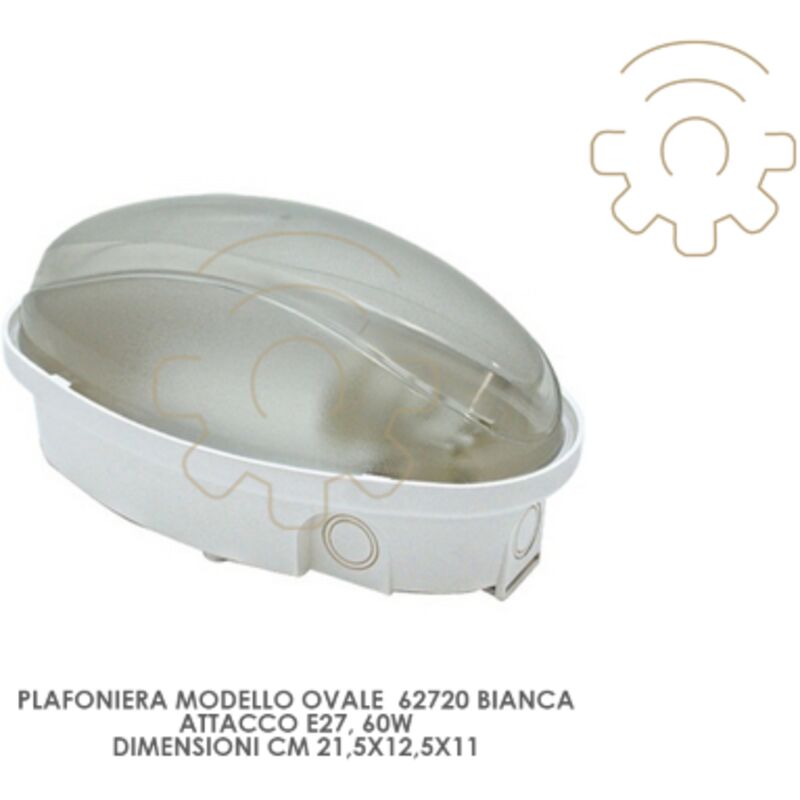 foto del prodotto plafoniera tonda 62720 bianca e27 60w cm 21,5x12,5x11cm per esterno