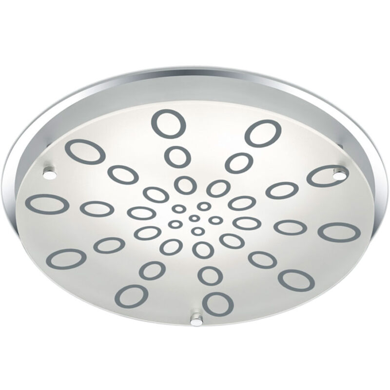 foto del prodotto plafoniera tonda in vetro plafoniera soggiorno dimmerabile, cromo, led 20w 1800lm bianco caldo, dxh 31,5x7,5 cm