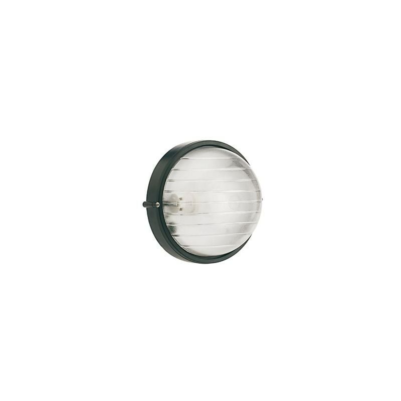 foto del prodotto plafoniera tonda muro da esterno lampada parete gabbia illuminazione luce sovil dimensione piccola h 18 cm colore nera