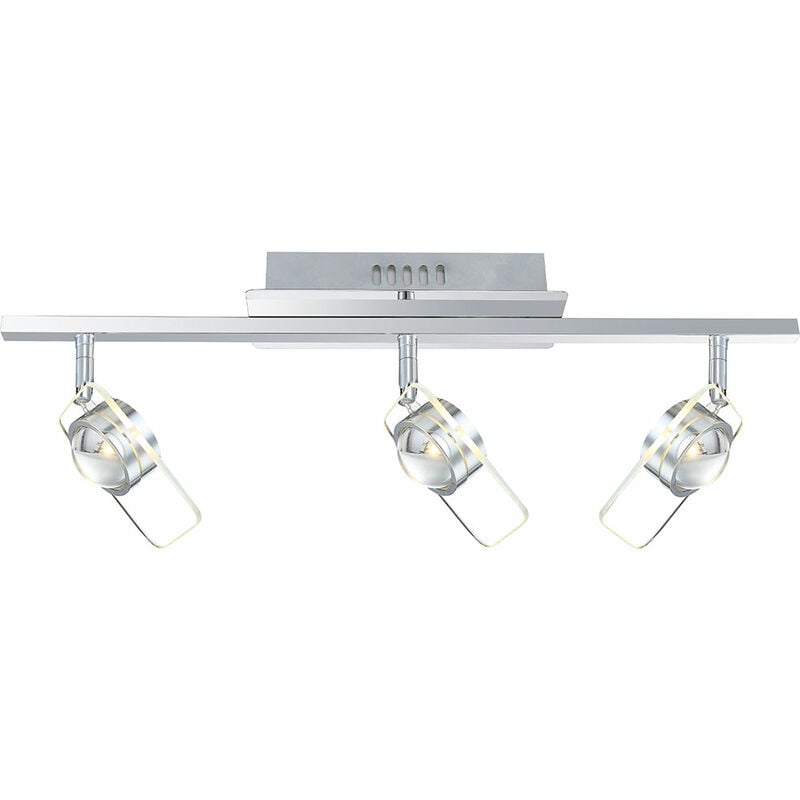 foto del prodotto plafoniera tre faretti faretto in vetro orientabile, 3x led 5w 400lm bianco neutro, lxpxh 65x13x18 cm