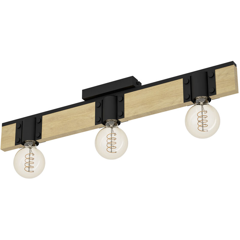 foto del prodotto plafoniera vintage bailrigg acciaio nero 3 luci e27