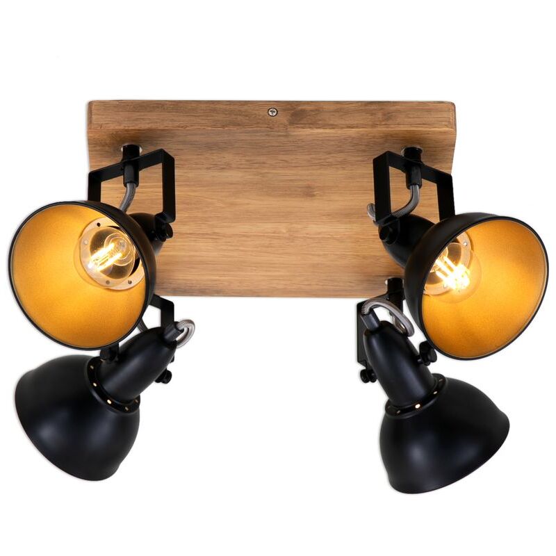 foto del prodotto plafoniera vintage barnim metallo nero 4 luci e14