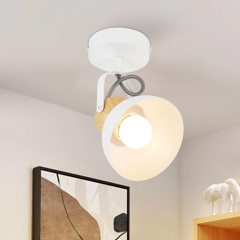 foto del prodotto plafoniera vintage bianca gbly 1 lampadina faretto retro da soffitto e27 lampada da corridoio orientabile 350 faretto da parete plafoniera