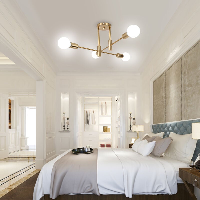 foto del prodotto plafoniera vintage industriale 4 luci e27 lampada da soffitto in metallo illuminazione interna creativa per sala da pranzo camera da letto soggiorno