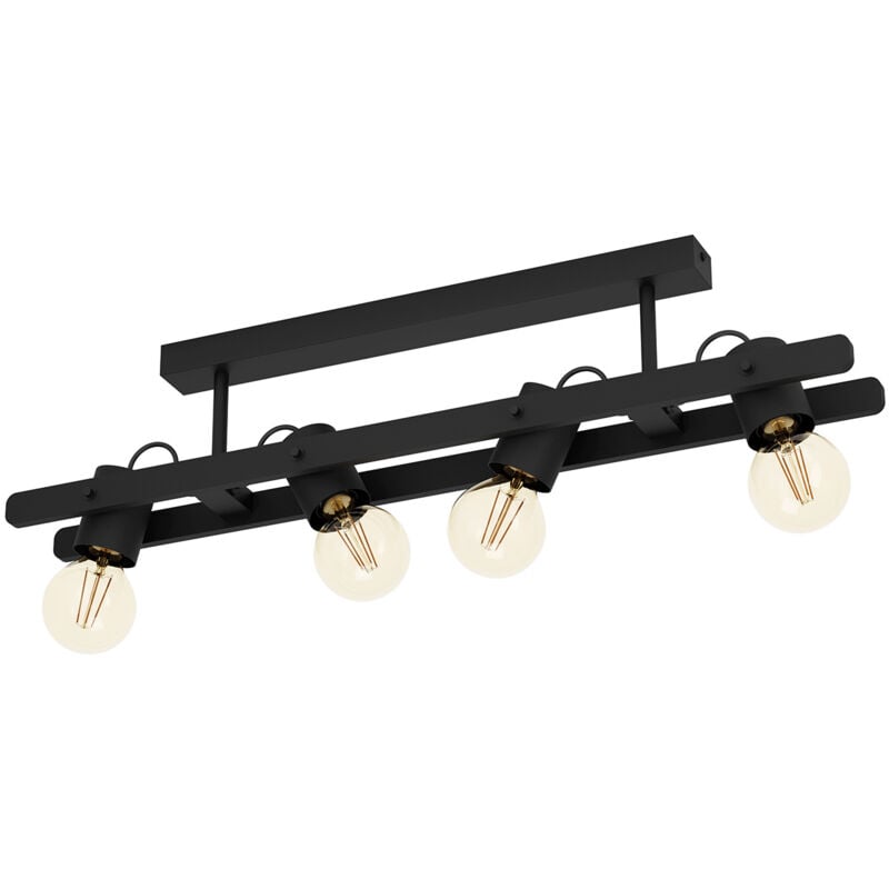 foto del prodotto plafoniera vintage plimsoll acciaio nero 4 luci e27