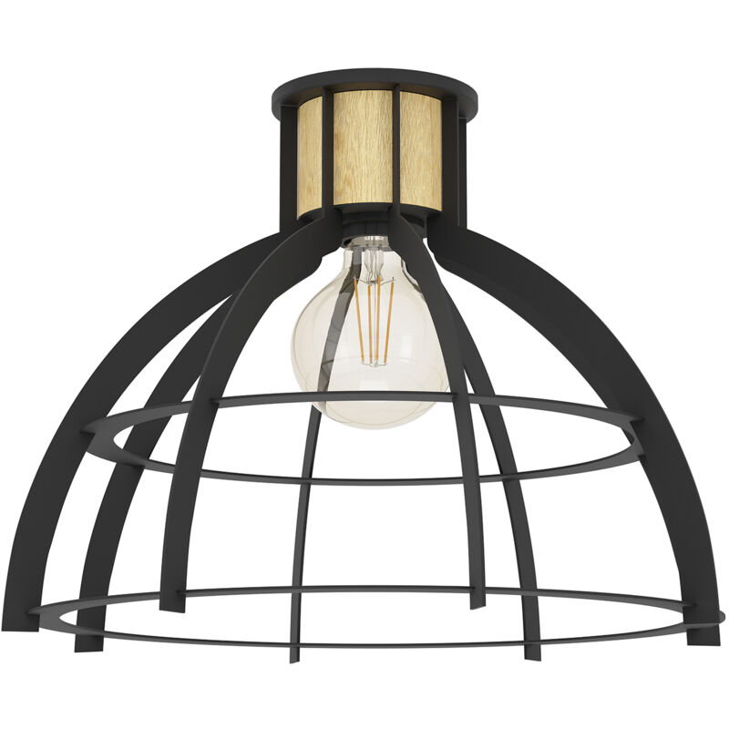 foto del prodotto plafoniera vintage stillington acciaio nero 1 luce e27