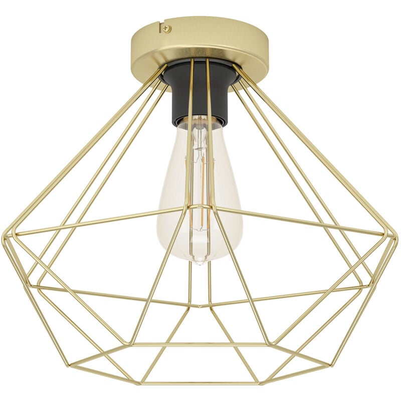 foto del prodotto plafoniera vintage tarbes acciaio ottone spazzolato 1 luce e27