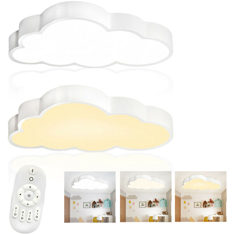 foto del prodotto plafoniere 48w lampada da soffitto a led, plafoniera, con telecomando, ultrasottile, creativa a forma di nuvola, lampada per bambini hengmei
