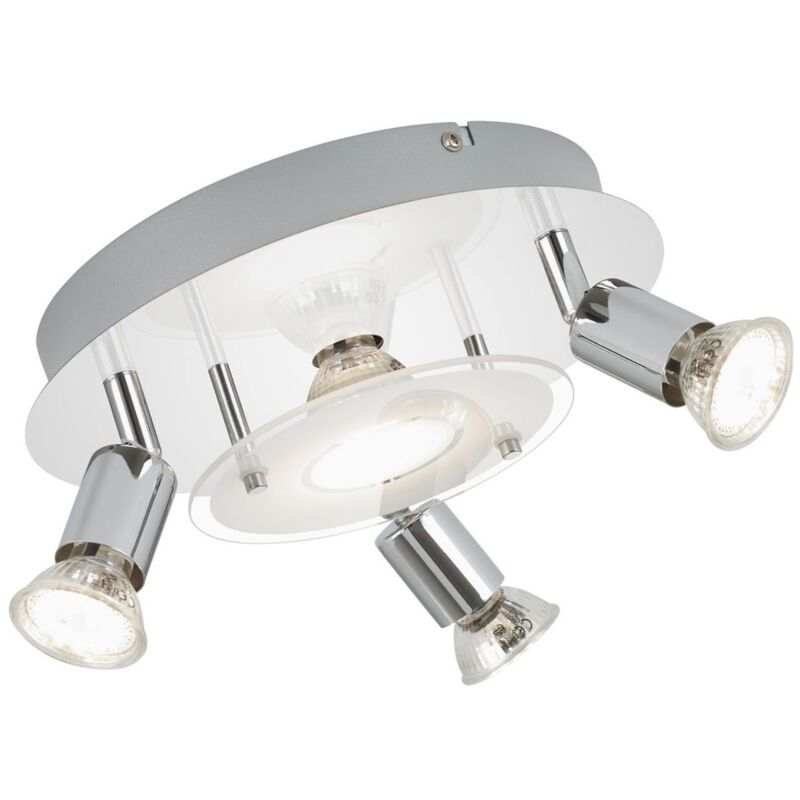 foto del prodotto plafoniere led faretti 4xgu10 3000k 25cm 12w metallo cromato briloner