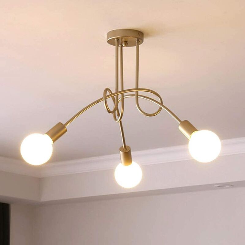 foto del prodotto plafoniere spider, 3 luci lampadario a soffitto in industriale stile, illuminazione creativo supporto e27 per cucina camera da letto oro 