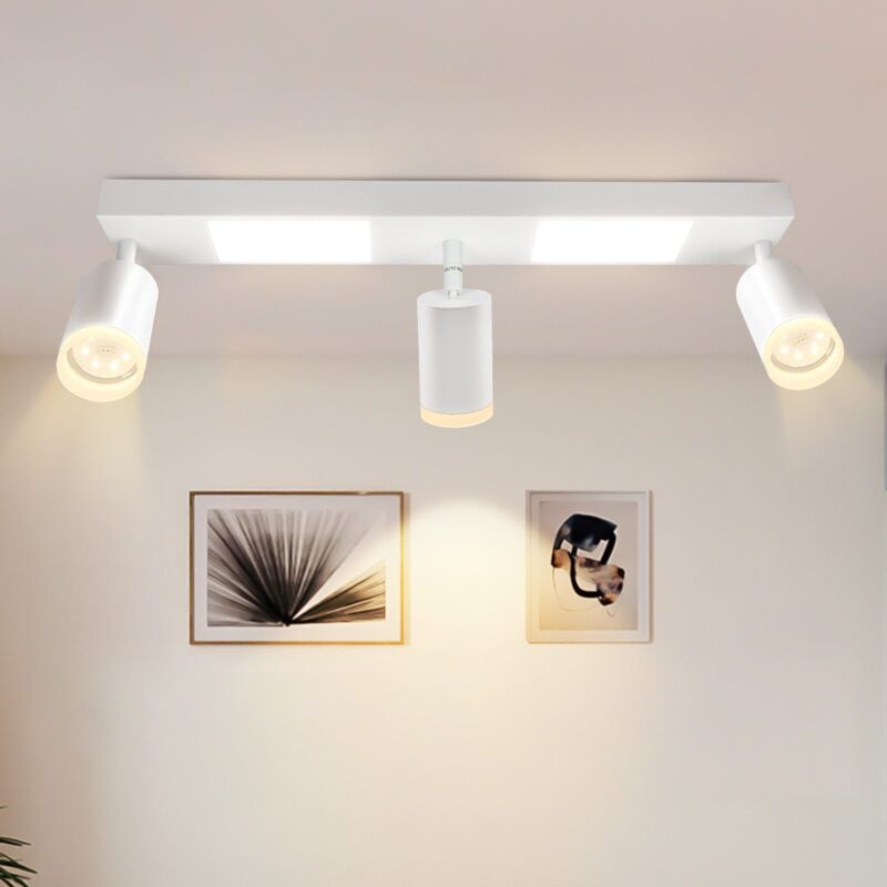 foto del prodotto plafonnier led 3 spots de plafond spot de plafond gu10 plafonnier blanc plafonnier chambre lampe 3000k lampe de cuisine 20w orientable pour salon
