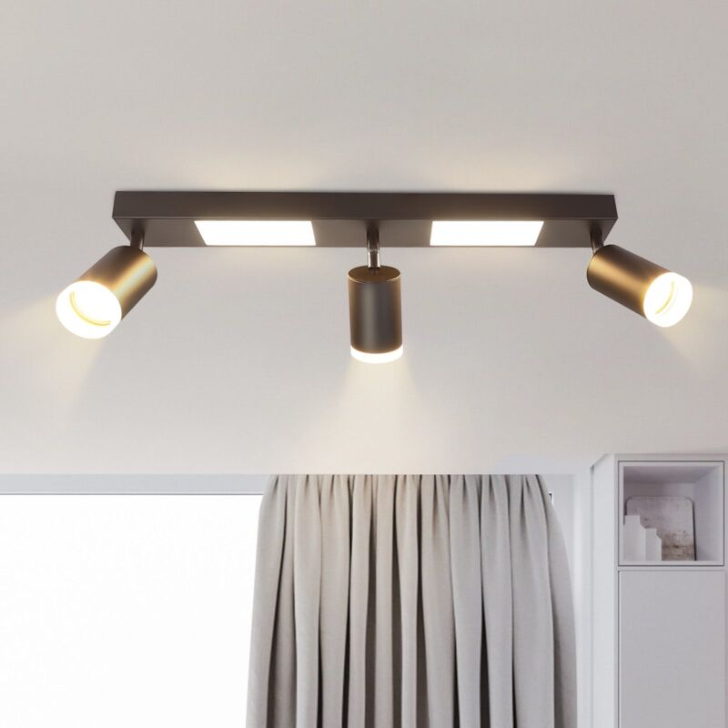 foto del prodotto plafonnier led 3 spots de plafond spot de plafond gu10 plafonnier noir plafonnier chambre lampe 3000k lampe de cuisine 20w orientable pour salon