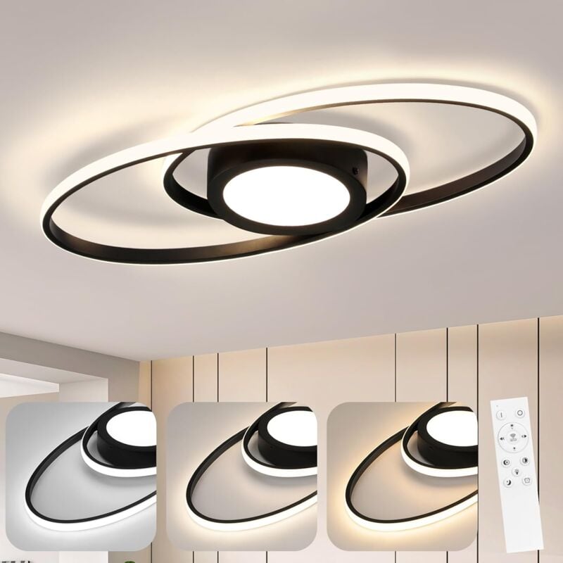 foto del prodotto plafonnier led plat salon 48w dimmable luminaire de plafond chambre avec t l commande 3000k 6500k design moderne pour chambre d enfant cuisine
