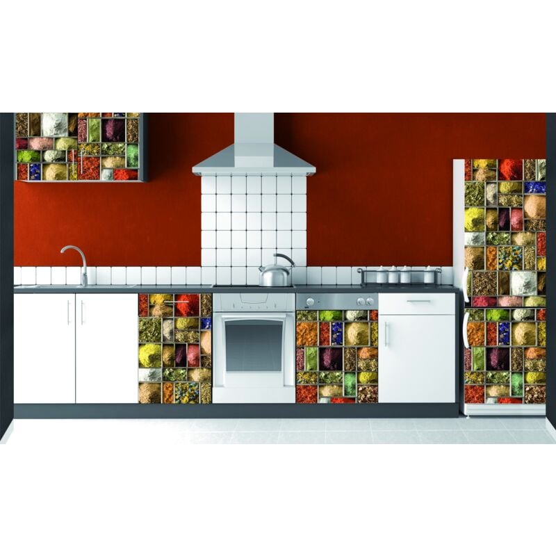 foto del prodotto plage 162260 adesivo per cucine e frigorifero spezie vinile 180 x 0.1 x 59,5 cm, multicolore