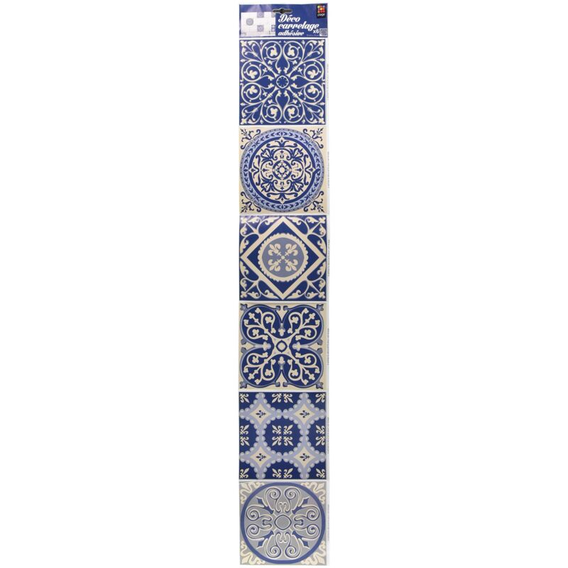 foto del prodotto plage 260533 smooth tiles adesivo per mattonelle azulejos, 6 bogen, vinile, blu, 15 x 0,1 x 15 cm